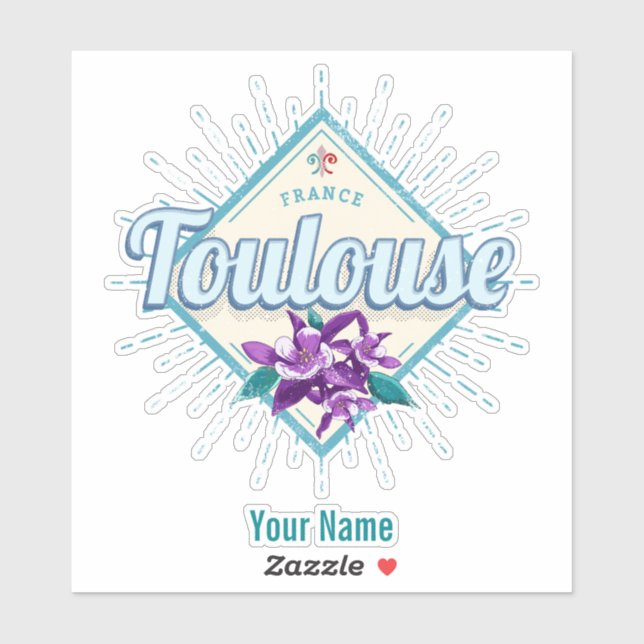 Adesivo Toulouse City France Retro Violets Vintage Souveni (Folha)