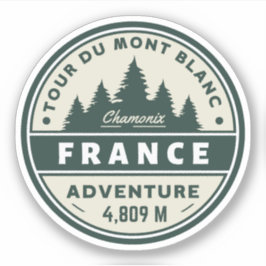 Adesivo Tour du Mont Blanc caminhada aventura francesa