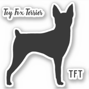 Adesivo Toy Fox Terrier Silhuette Vinyl Sticker
