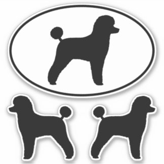 Adesivo Toy Poodle Silhouettes Cachorro Cachorro Vinheta-V