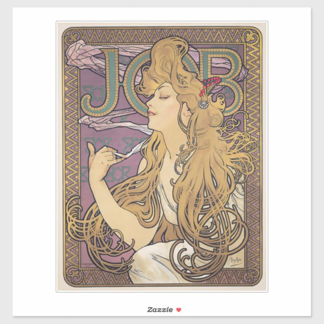 Adesivo Trabalho (1896) de Alphonse Mucha (Folha)