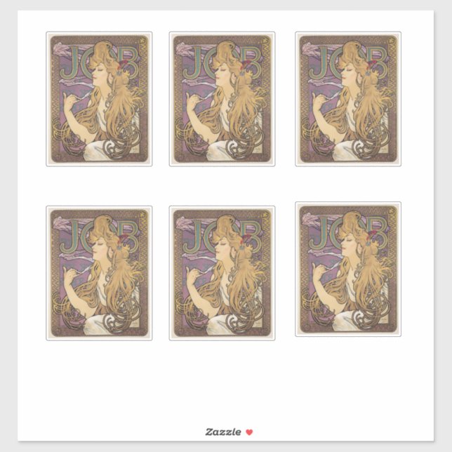 Adesivo Trabalho (1896) de Alphonse Mucha (Folha)