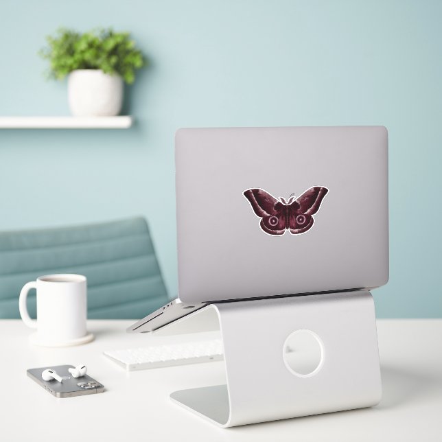 Adesivo Traça Gótica de Borgonha (Laptop na mesa)