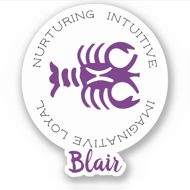 Adesivo Traços do Signo Zodiacal Câncer (Frente)