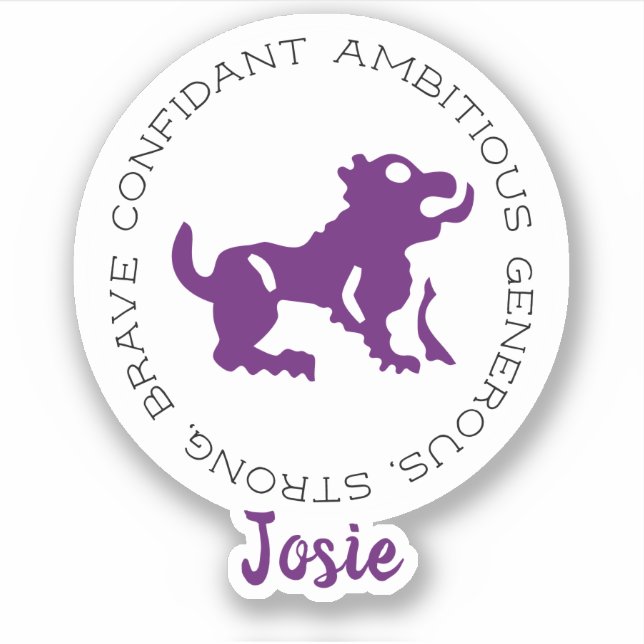 Adesivo Traços do Signo Zodiacal Leão (Frente)