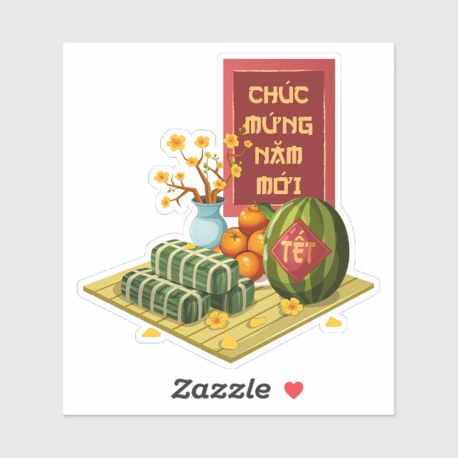 Adesivo Traditional Vietnamese Tet Fruits & Flowers (Folha)