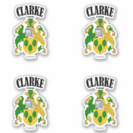 Adesivo Tradução e significado irlandês Clarke Crest (x4)