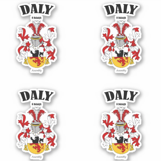 Adesivo Tradução e significado irlandês Daly Crest (x4) (Frente)