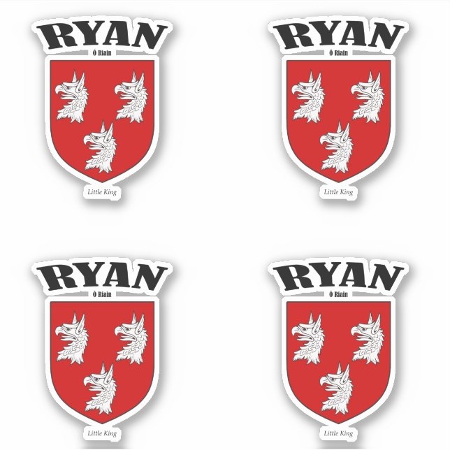 Adesivo Tradução e significado irlandês Ryan Crest (x4) (Frente)