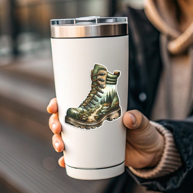 Adesivo Trail Hiking Boot Vinyl Sticker | Die-Cut Sticker (Trail Hiking Boot Vinyl Sticker | Die-Cut Sticker by PiggyPrint Stickers)