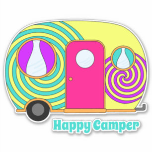 Adesivo trailer colorido rv colorida de camper feliz, irad