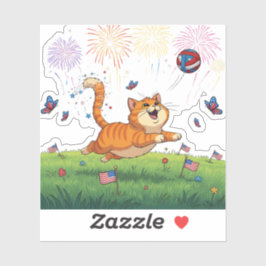 Adesivo Traje de honra - Gato de 4 de julho