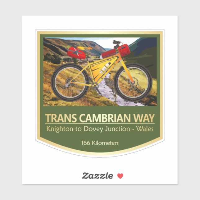 Adesivo Trans Cambrian Way (bicicleta2) (Folha)