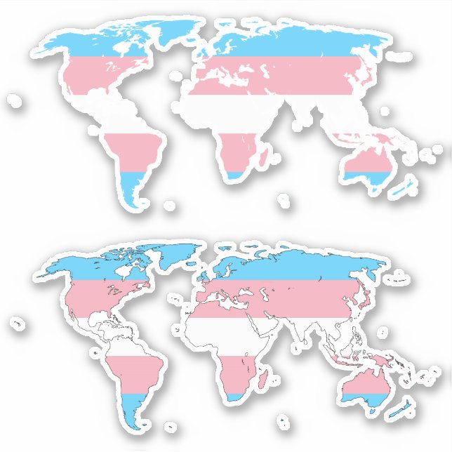 Adesivo Trans Pride - Map of The World (Frente)