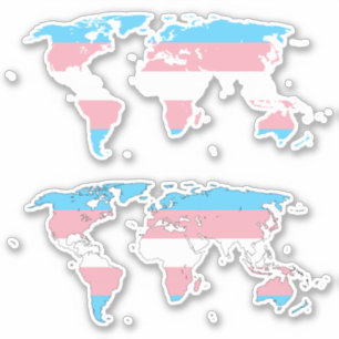 Adesivo Trans Pride - Mapa do Mundo