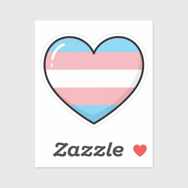 Adesivo Transgender Flag Heart | LGBTQIA+  (Folha)
