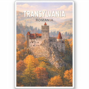 Adesivo Transilvânia Romênia Ilustração Arte de Viagem Vin