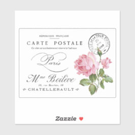 ADesivo Transparente de Cartão Postal Francês Anti