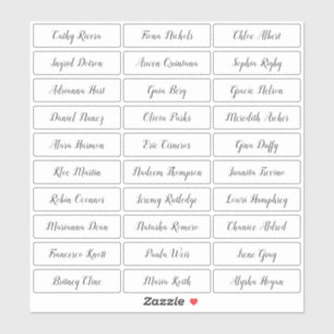 Adesivo transparente de nomes de convidados de scr