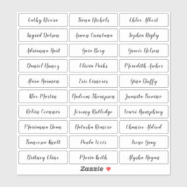 Adesivo transparente de nomes de convidados de scr