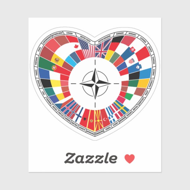 Adesivo Tratado Atlântico de Bandeira da NATO (Folha)