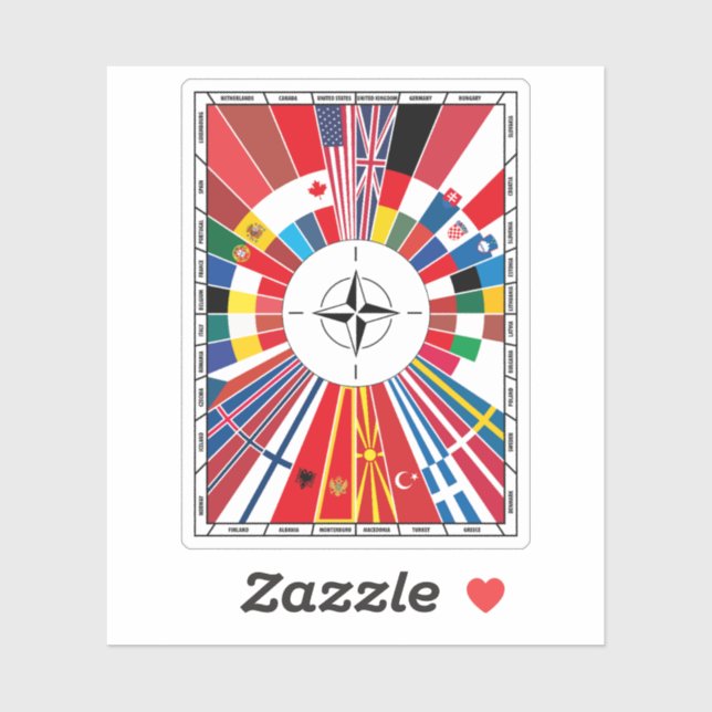 Adesivo Tratado Atlântico de Bandeira da NATO (Folha)