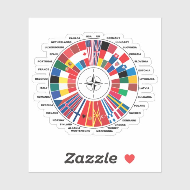 Adesivo Tratado Atlântico de Bandeira da NATO (Folha)