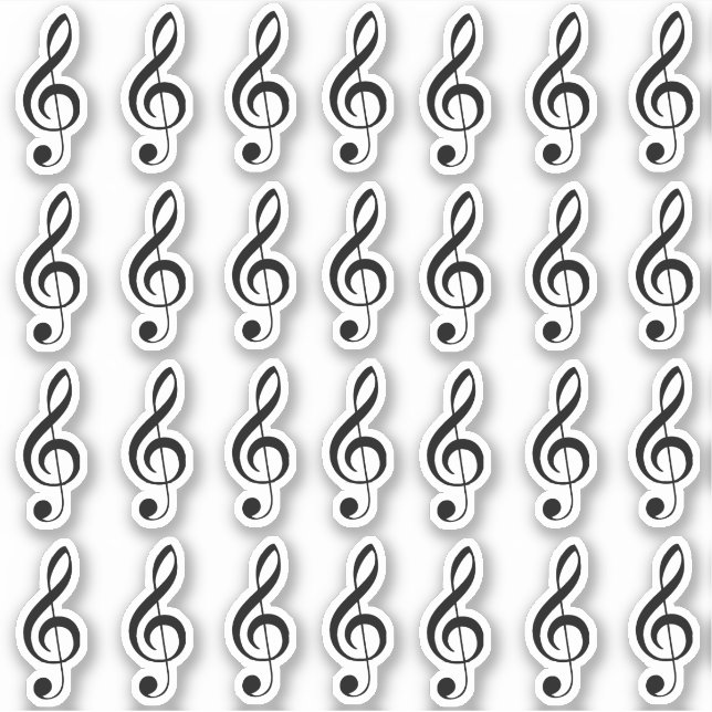 Adesivo Treble Clef Music Note Professor Singer Song Piano (Frente)