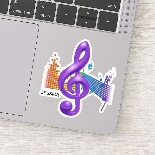 Adesivo Treble Clef Music Símbolo Cores vívidas (Detalhe)