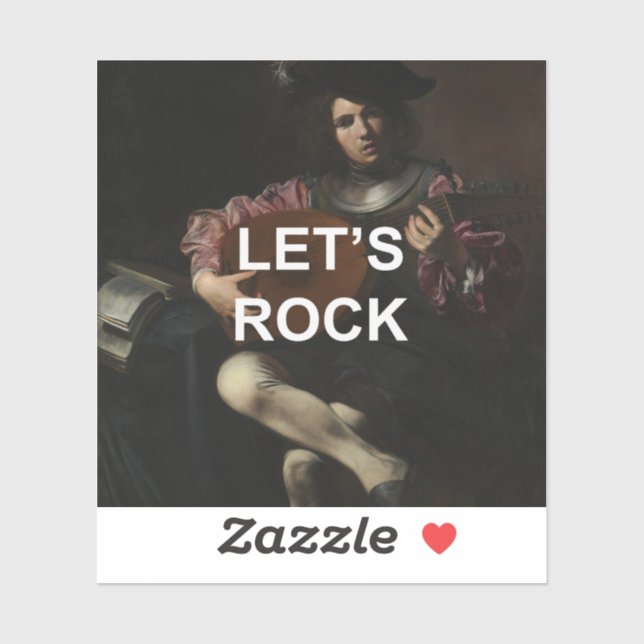 Adesivo Trecho de Texto Divertido + pintura de Lute Player (Folha)