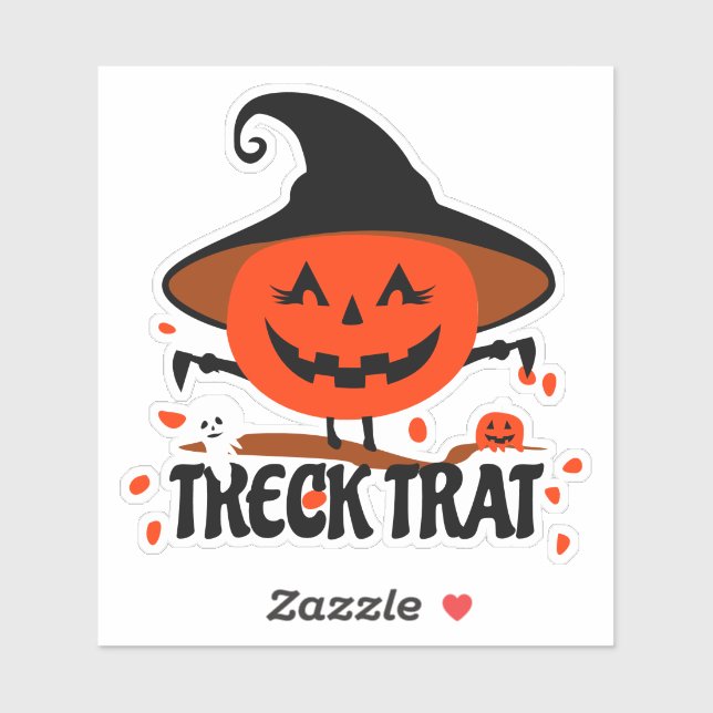 Adesivo Treck Trat Pumpkin sorrindo (Folha)