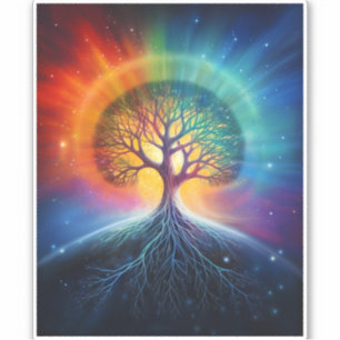 Adesivo Tree Of Life Surreal Rainbow Art