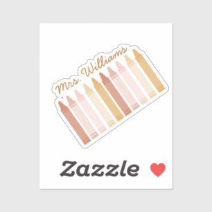 Adesivo Trendy Boho Colors Crayon Nome do Professor