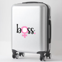 Adesivo Trendy Boss Lady Modern Typografia Preta Rosa
