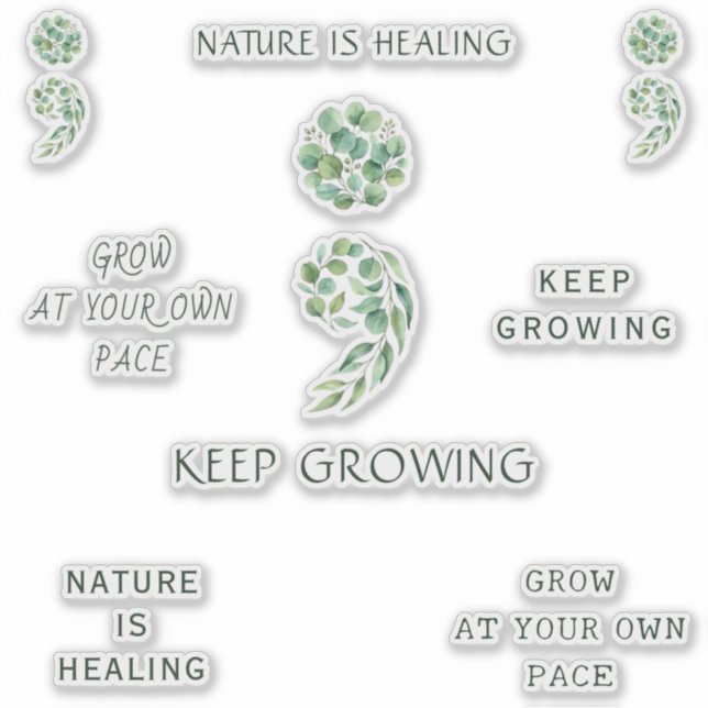 Adesivo Trendy Encouraging Semicolon Positive Planner Pack (Frente)