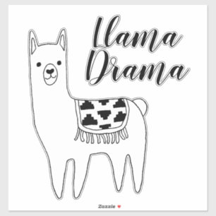 Adesivo Trendy Modern Llama Sketch Llama Drama Script