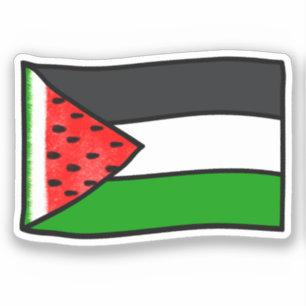 Adesivo Trendy Watermelon Palestine Flag Trabalho de arte