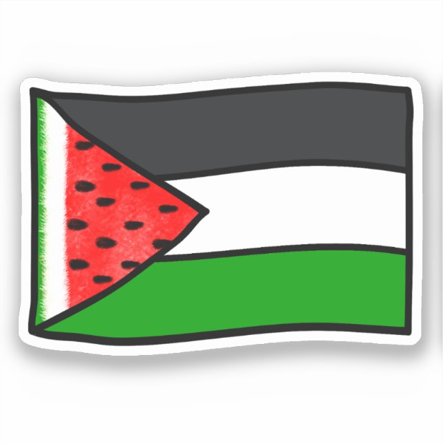 Adesivo Trendy Watermelon Palestine Flag Trabalho de arte (Frente)