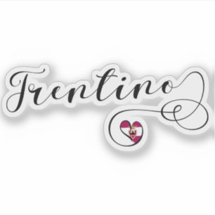 Adesivo Trentino Heart Flag, Província de Trento, Itália