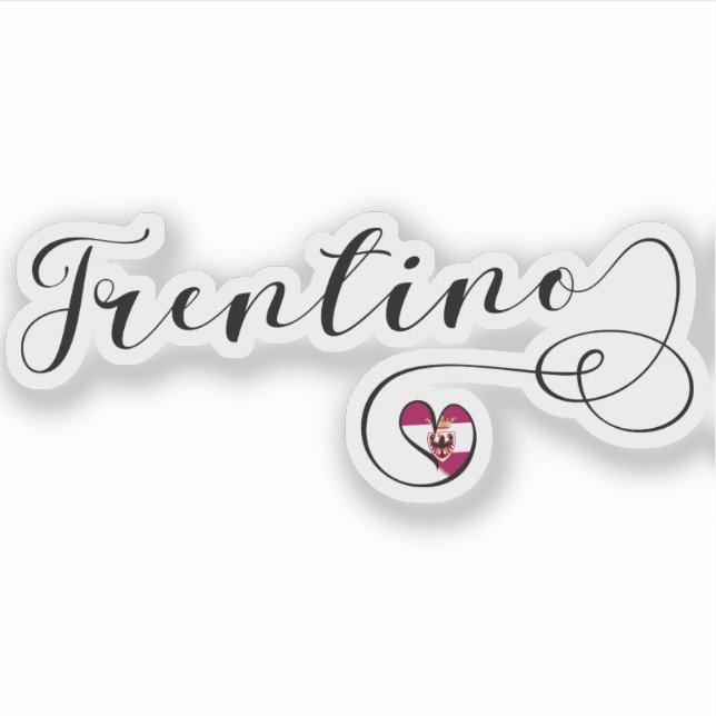 Adesivo Trentino Heart Flag, Província de Trento, Itália (Frente)