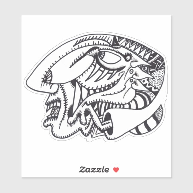 Adesivo Três aspectos, vinil-Sticker de desenho a tinta (Folha)