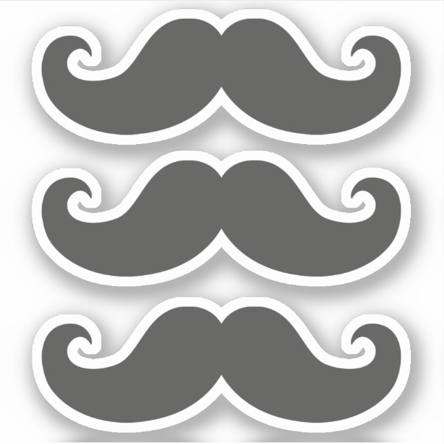Adesivo Três bigodes pretos (Frente)