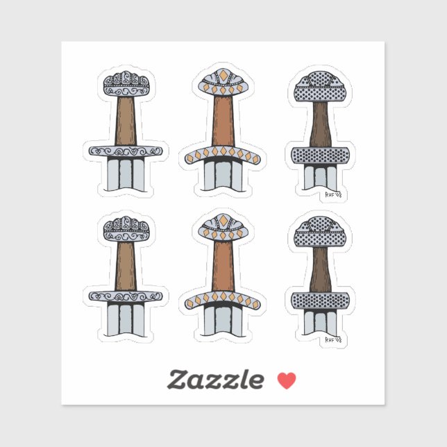 Adesivo Três Espadas de Viking Hilts (Folha)