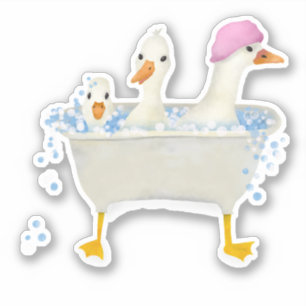 Adesivo Três patos em uma banheira borbulhante