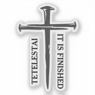 Adesivo Três Unhas Cross Tetelestai