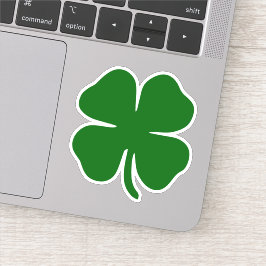 Adesivo Trevo de Quatro Folhas Sorte Verde Irlandês
