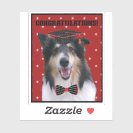 Adesivo Tri Rough Collie Congratulations Graduate