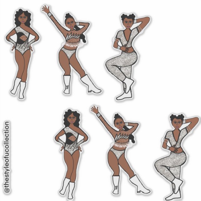 Adesivo Tri Style Black White Silver Dancer #1 (Frente)