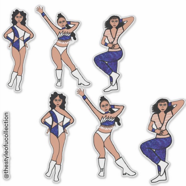 Adesivo Tri Style White & Blue  Dancer #2 Sticker (Frente)