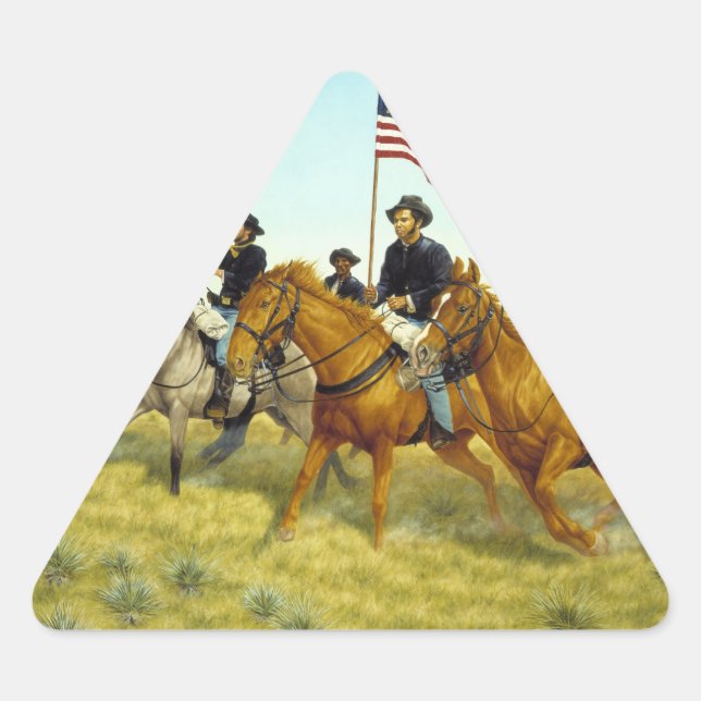 Adesivo Triangular A Batalha de Prairie Dog Creek por Ralph Heinz (Frente)